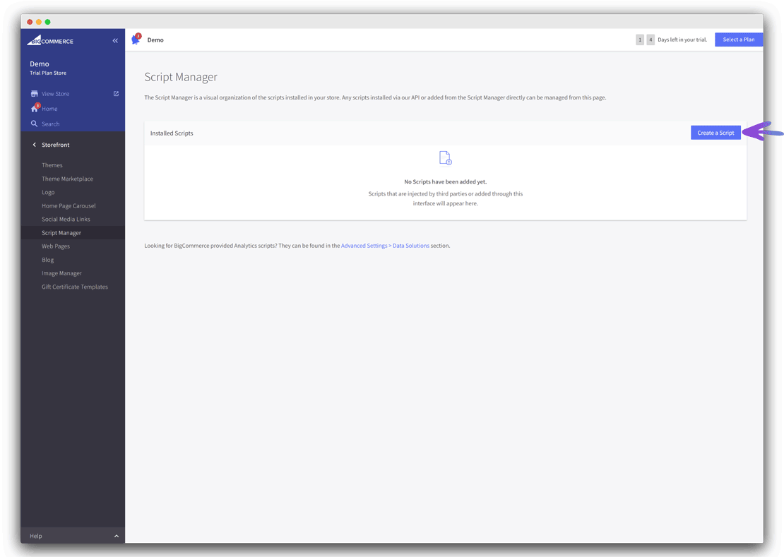 BigCommerce onWebChat Installation – Skript erstellen