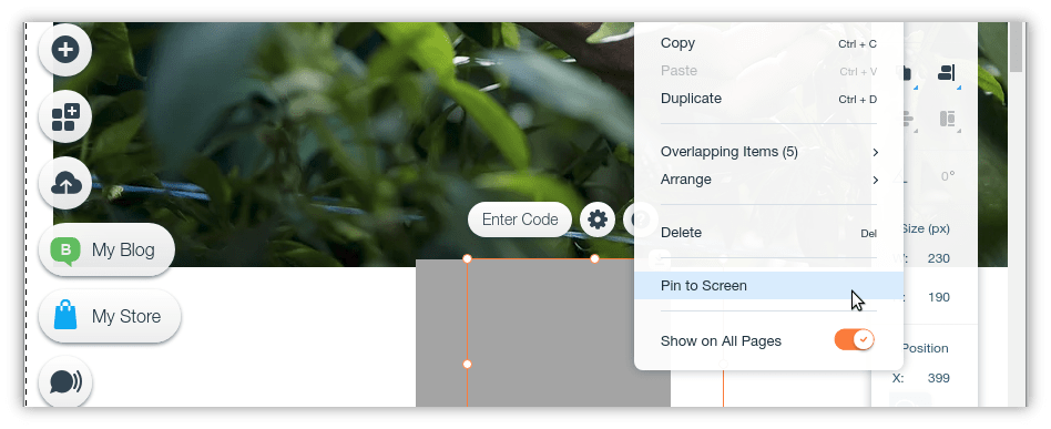 Wix onWebChat Installation – An Bildschirm anheften