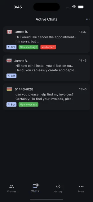onWebChat app chat conversations