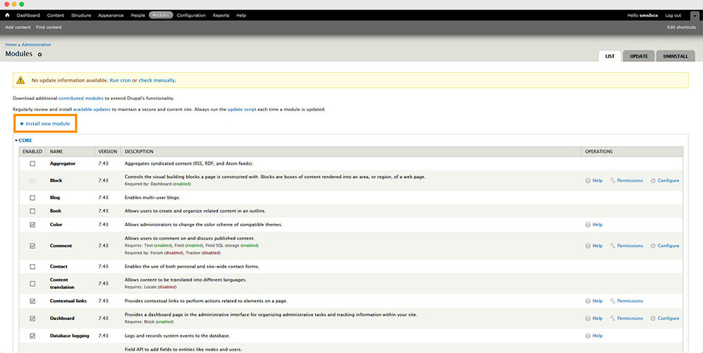 Drupal 7 module installation instructions step1