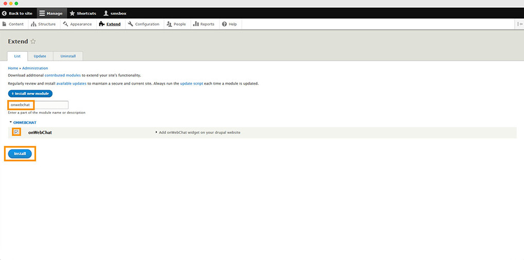 Οδηγίες εγκατάστασης module Drupal βήμα 3