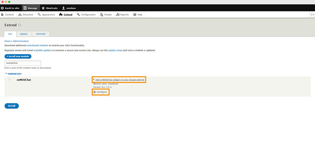 Οδηγίες εγκατάστασης module Drupal βήμα 4