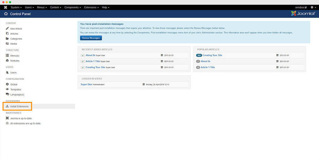 Instrucciones instalación plugin Joomla paso 1