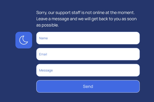Vista previa de formulario de mensajes offline