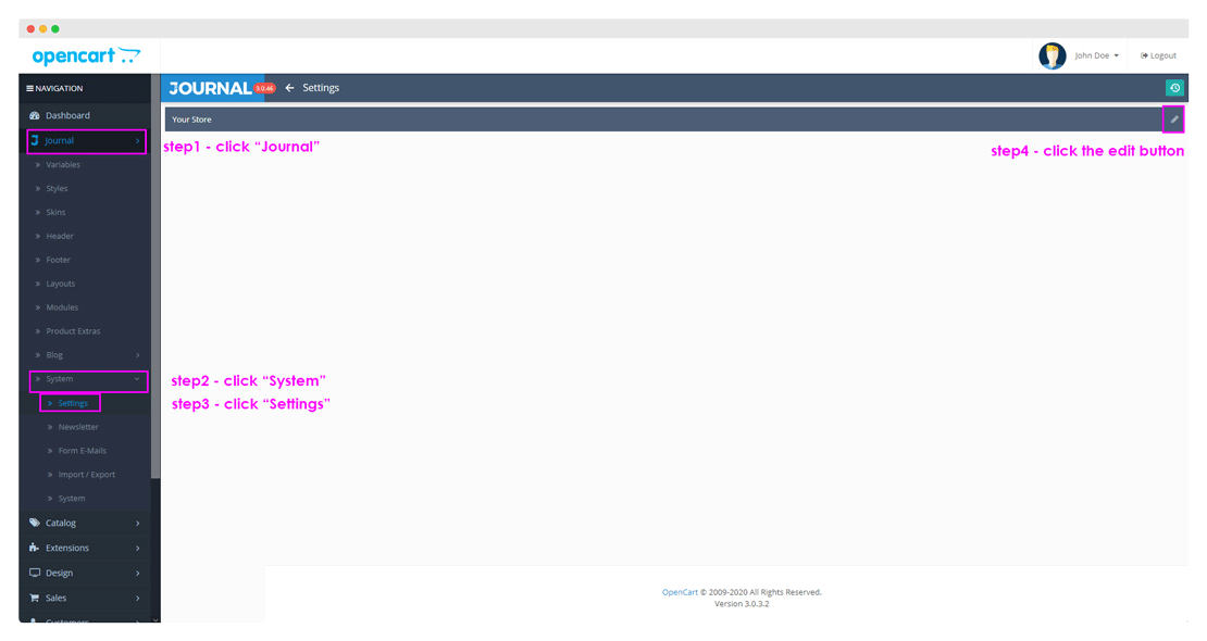 Intégration onWebChat avec le thème Journal d'OpenCart