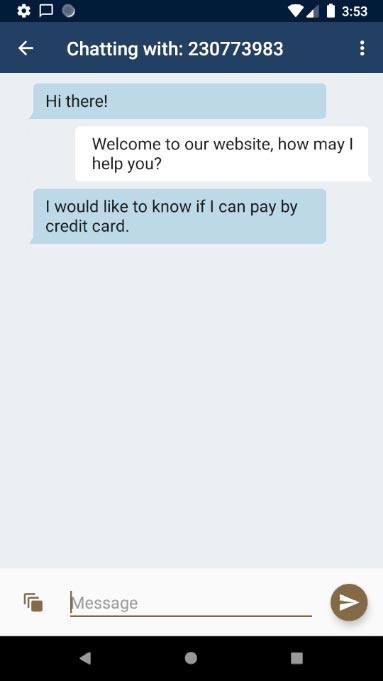 Chat app dialog screen