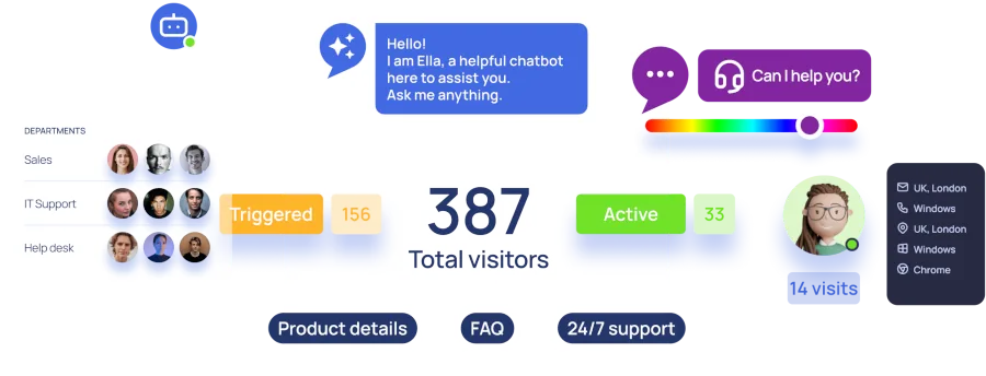 Live chat feature highlights