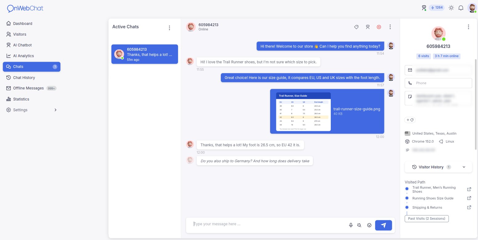 onWebChat - Typing Insights in the agent dashboard