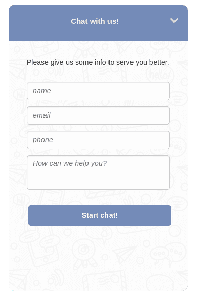 Pre-chat form