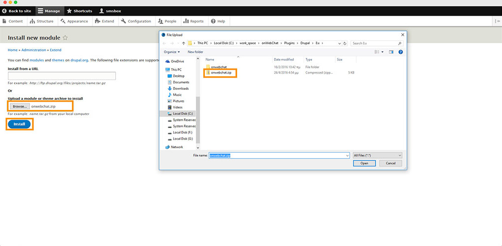 Istruzioni installazione modulo Drupal passo 2