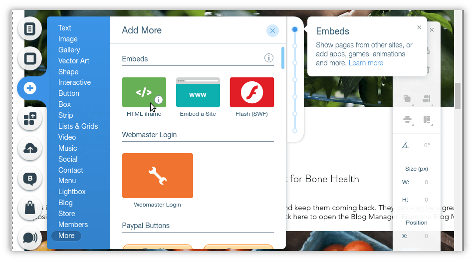 Installazione onWebChat su Wix – HTML iframe