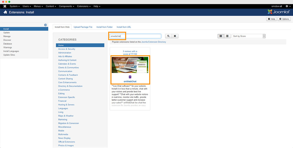 Instrukcja instalacji wtyczki Joomla krok 2