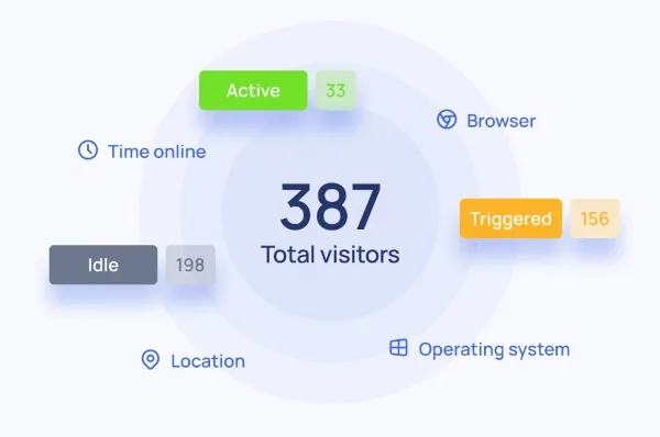 Dashboard monitoringu odwiedzających w czasie rzeczywistym