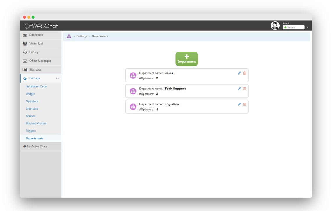 onWebChat - funkcja live chat działy