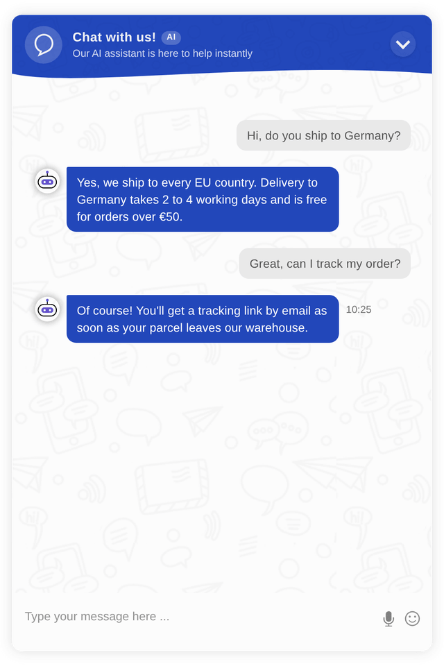 White label chat widget on a client website, with no onWebChat branding