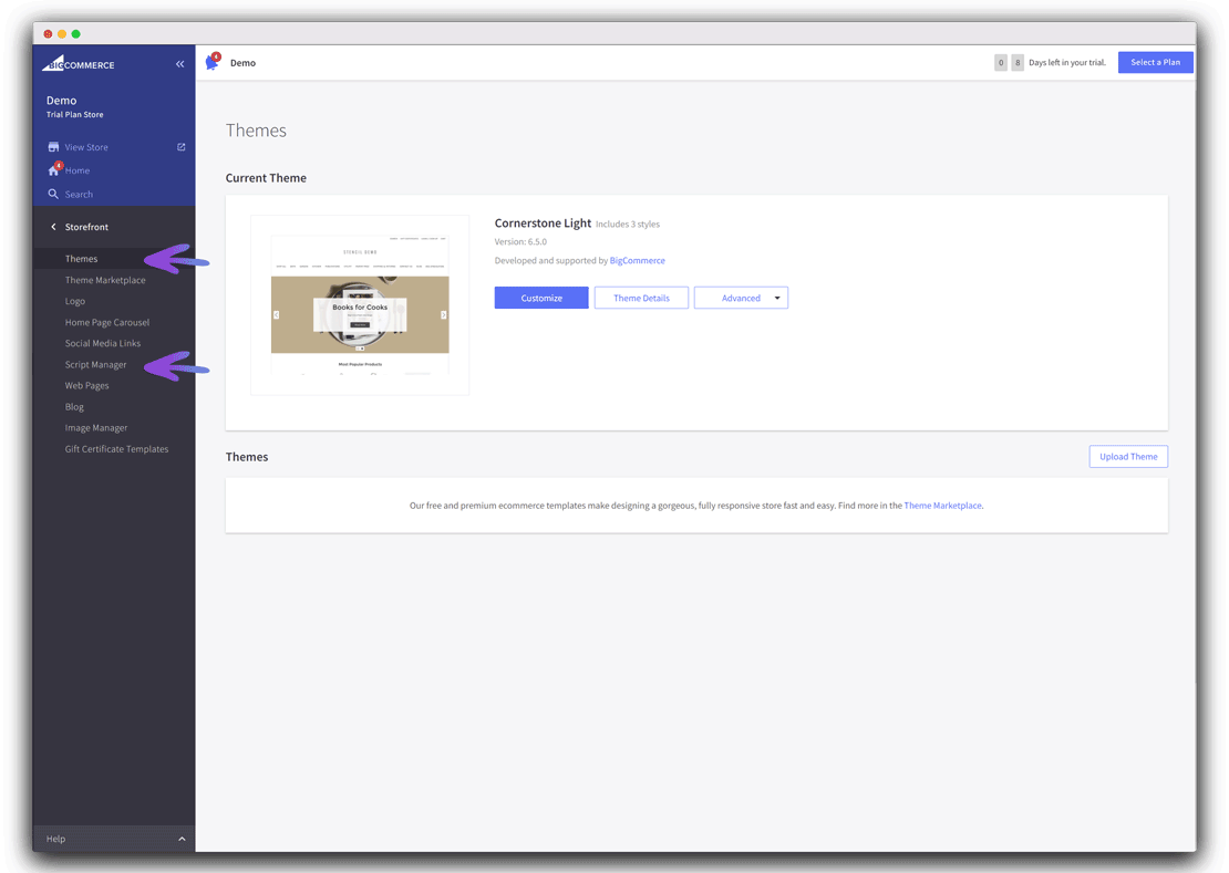 Instalação do onWebChat no BigCommerce – Script Manager