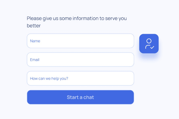 Formulário pre-chat para recolher informação antes de iniciar o chat